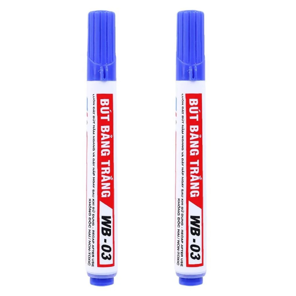 Vỉ 2 Bút Lông Viết Bảng Thiên Long WB03 Màu Xanh