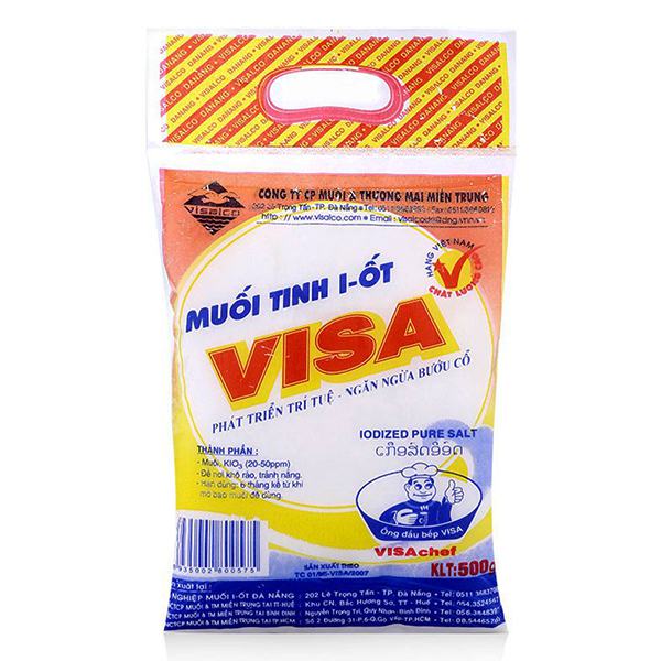 Muối Tinh I-ốt Visa Visalco Gói 500G