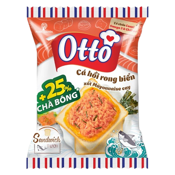 Bánh Mì Sandwich Otto Cá Hồi Rong Biển Mayo Gói 76G