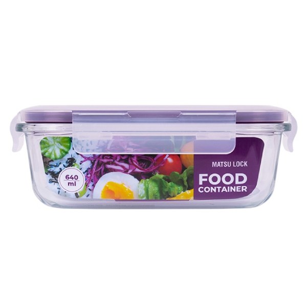 Hộp Thủy Tinh Matsu Lock Chữ Nhật 640Ml