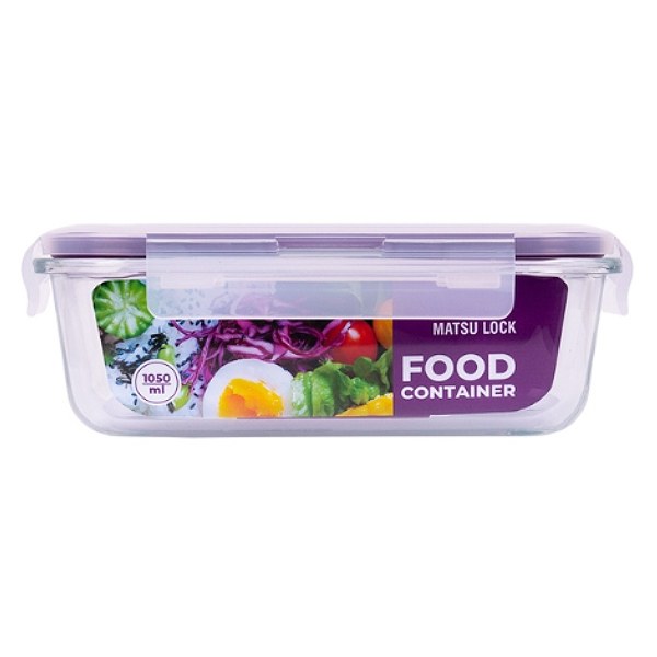 Hộp Thủy Tinh Matsu Lock Chữ Nhật 1050Ml