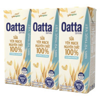 Lốc 3 Sữa Yến Mạch Oatta Nguyên Chất Không Đường Hộp 180Ml