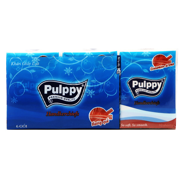 Khăn Giấy Lụa Pulppy Hương Quế Lốc 6 Gói