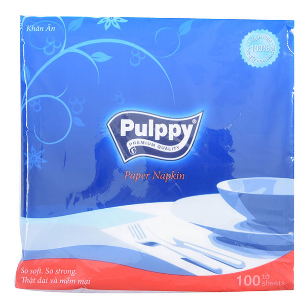 Khăn Giấy Ăn Pulppy Paper Napkin 100 Tờ