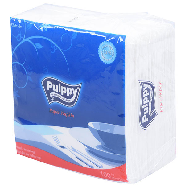 Khăn Giấy Ăn Pulppy Paper Napkin 100 Tờ