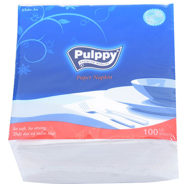Khăn Giấy Ăn Pulppy Paper Napkin 100 Tờ
