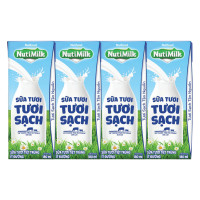 Lốc 4 Sữa Tươi Tiệt Trùng Nutimilk Ít Đường 180Ml