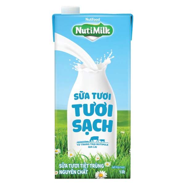 Sữa Tươi Tiệt Trùng Nutimilk Tươi Sạch Không Đường 1L