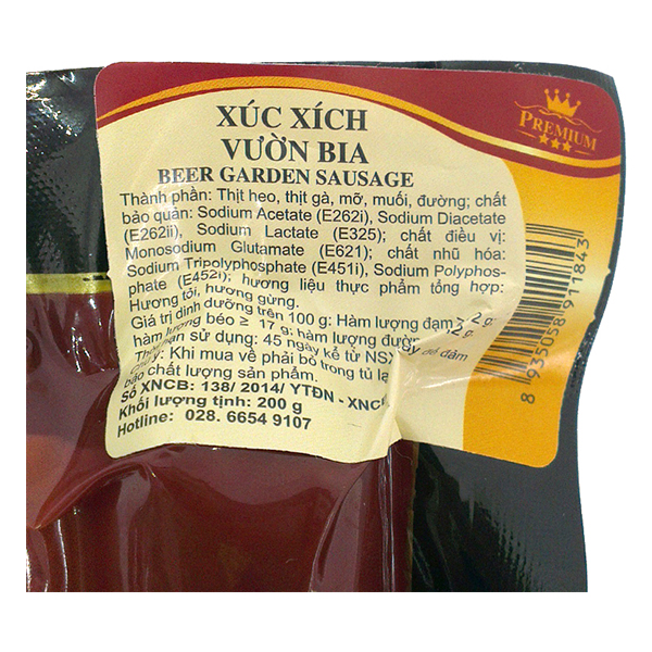 Xúc Xích Tươi CP Vườn Bia 200G