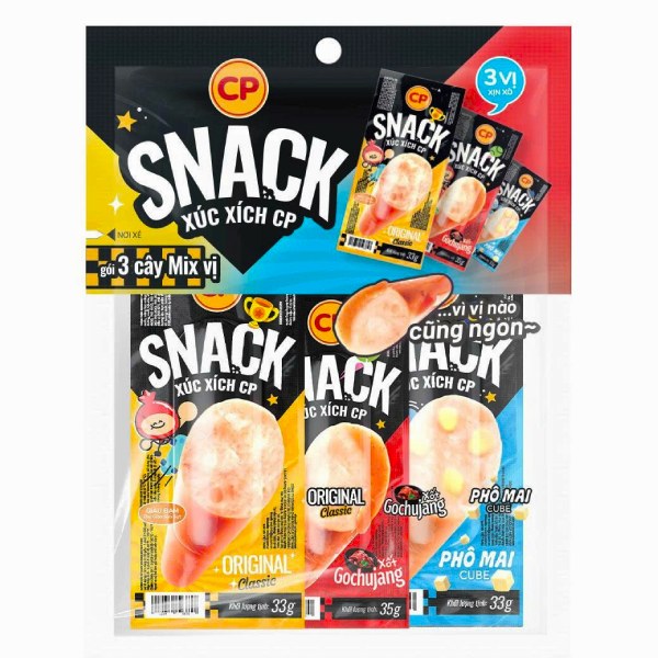 Snack Xúc Xích CP Mix Vị Túi 101G