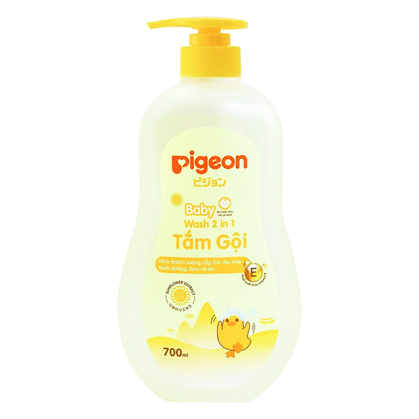 Sữa Tắm Gội Trẻ Em 2in1 Pigeon Chiết Xuất Hoa Hướng Dương Chai 700Ml