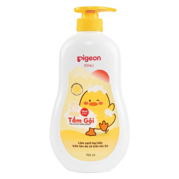 Sữa Tắm Gội Trẻ Em 2IN1 Pigeon Chiết Xuất Hoa Hướng Dương Chai 700Ml
