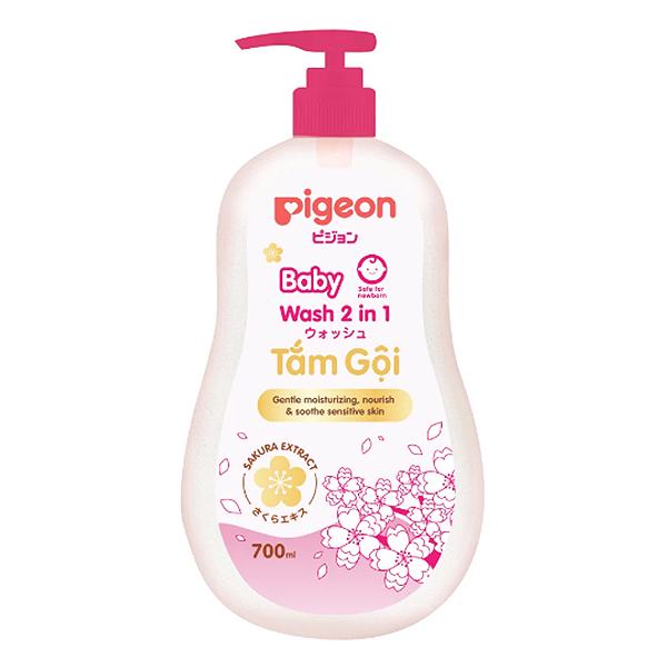 Tắm Gội Em Bé 2in1 Pigeon Sakura 700Ml