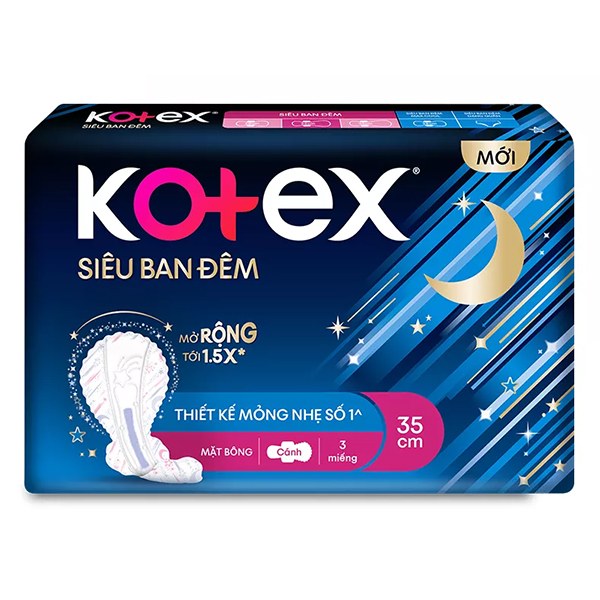 Băng Vệ Sinh Kotex Siêu Ban Đêm 35Cm 3 Miếng