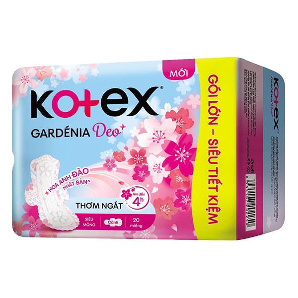 Băng Vệ Sinh Kotex Gardenia Hoa Anh Đào Siêu Mỏng Cánh 20Cm