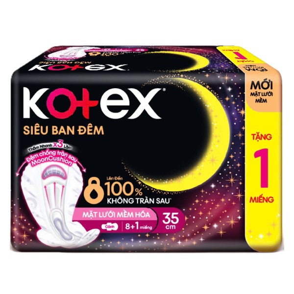 Băng Vệ Sinh Kotex Ban Đêm Mặt Lưới 35Cm 8 Miếng