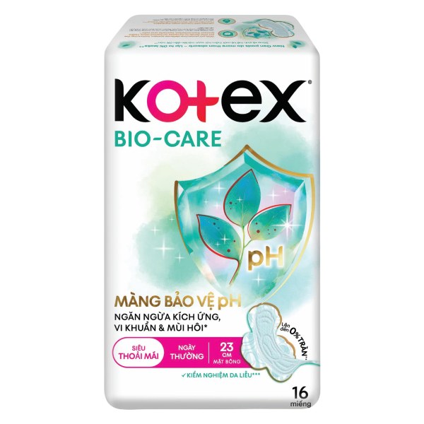 Băng Vệ Sinh Kotex Bio-Care Siêu Mỏng Cánh 23Cm 16 Miếng