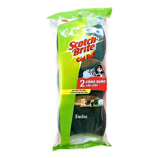 Lô 3 Cước Rửa Chén Scotch-Brite 2 Mặt