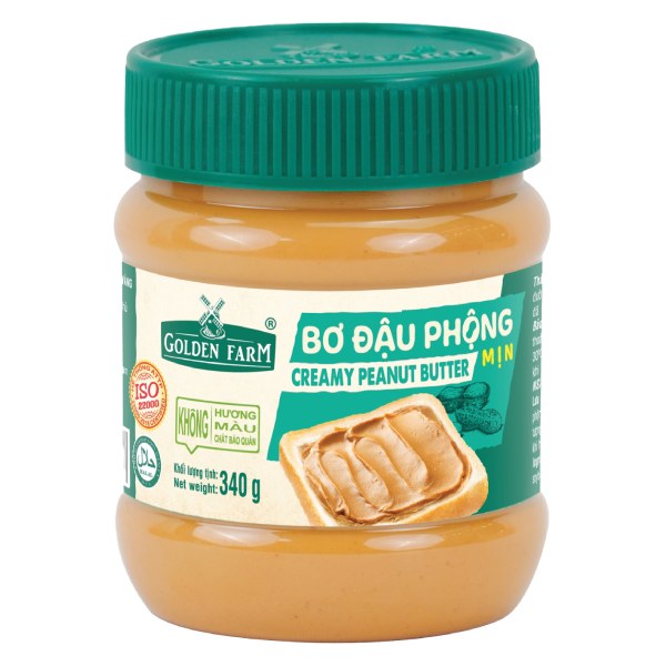 Bơ Đậu Phộng Golden Farm Mịn Hũ 340G