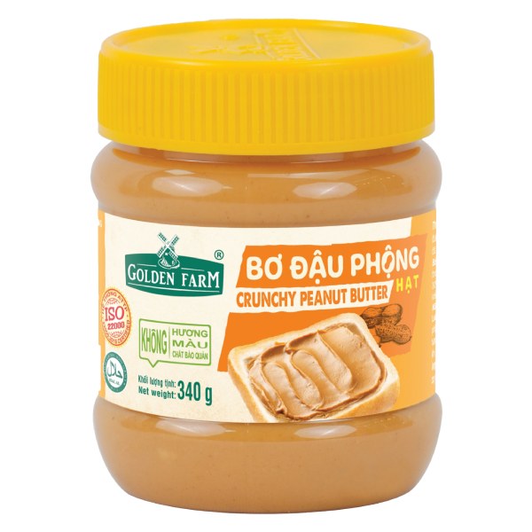 Bơ Đậu Phộng Golden Farm Hạt Hũ 340G
