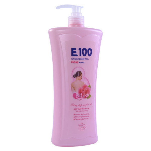 Sữa Tắm E100 Trắng Da Hoa Hồng 1.2Kg