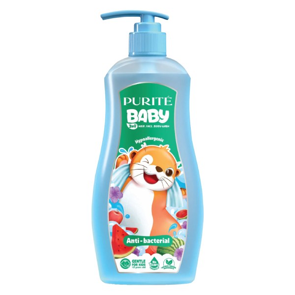 Sữa Tắm Purite Baby 3IN1 Kháng Khuẩn Chai 500Ml