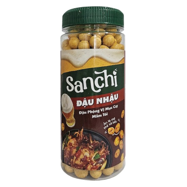 Đậu Phộng Sanchi Mực Cay Mắm Tỏi Hũ 210G