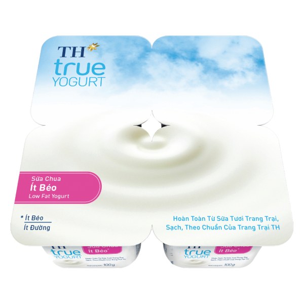 Lốc 4 Sữa Chua Ăn TH True Yogurt Ít Béo 100G
