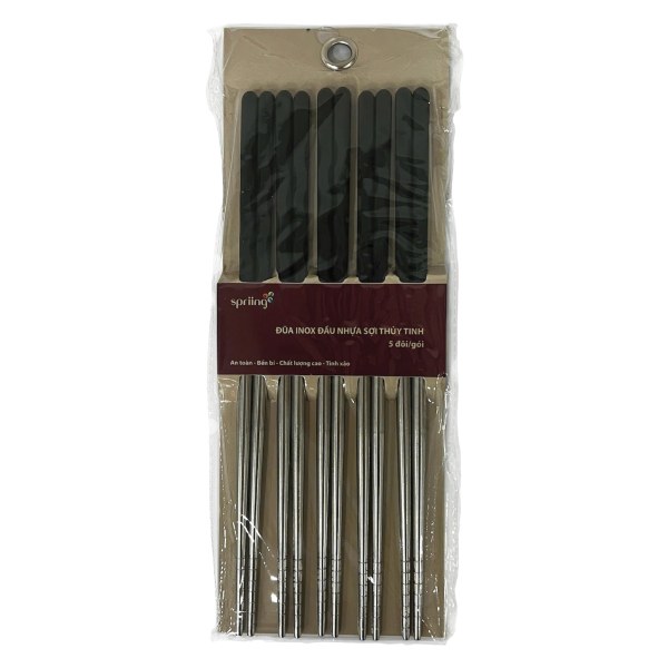 Lốc 5 Đũa Inox Spriing Đầu Nhựa Sợi Thủy Tinh