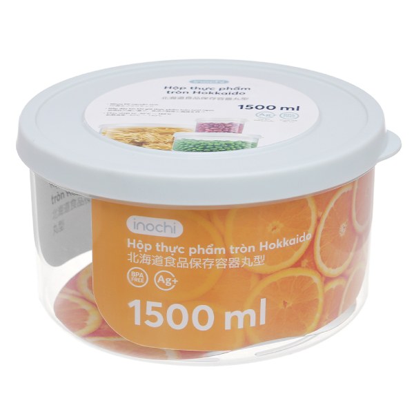 Hộp Thực Phẩm Inochi Hokkaido Tròn 1.5L