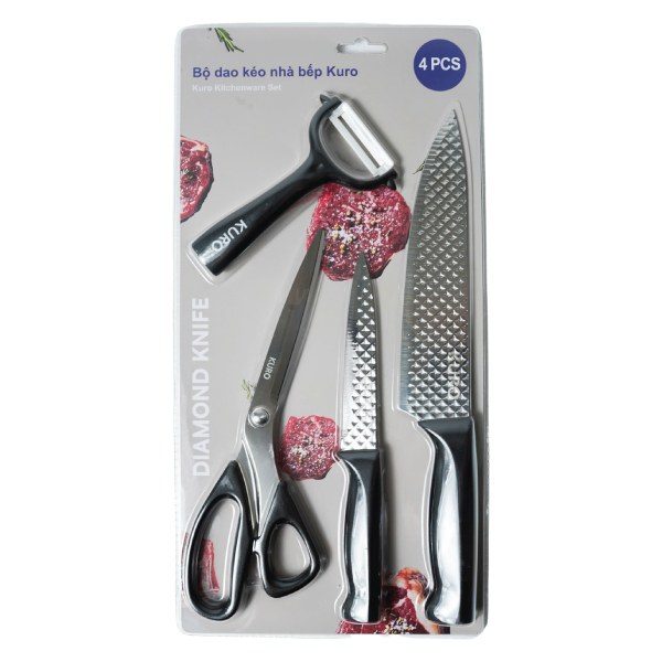 Bộ Dao Kéo 4 Món Kuro Sabi