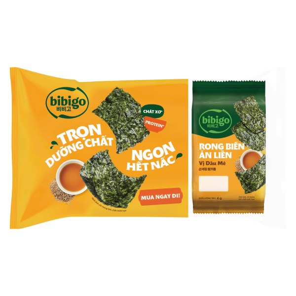 Lốc 3 Rong Biển Bibigo Vị Dầu Mè Gói 4G