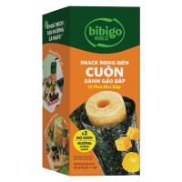 Snack Rong Biển Bibigo Cuộn Bánh Gạo Bắp Phô Mai Hộp 42G
