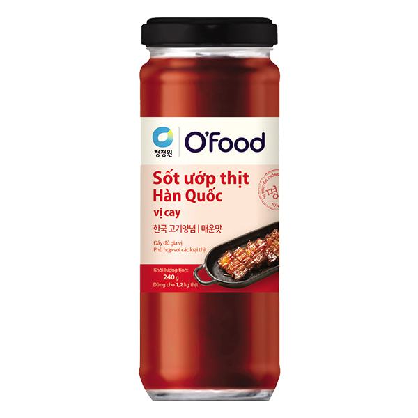 Sốt Ướp Thịt Hàn Quốc O'Food Vị Cay Hũ 240G