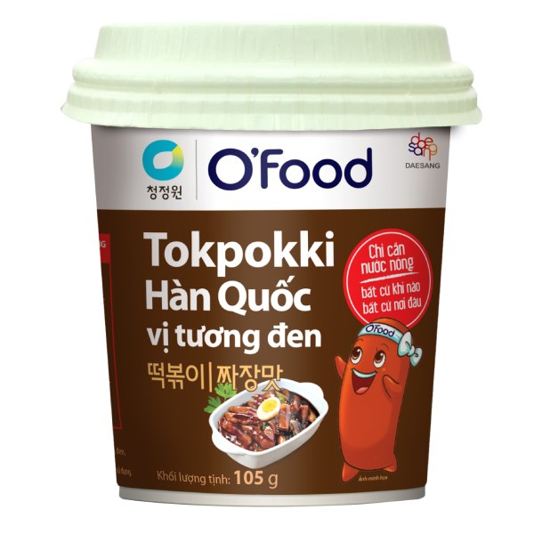 Bánh Gạo Tokpokki O'Food Vị Tương Đen Ly 105G