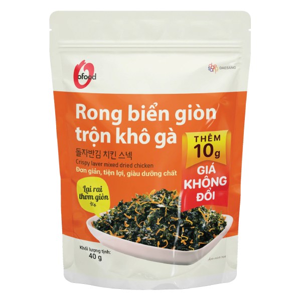 Rong Biển Giòn O'food Trộn Khô Gà Gói 40G