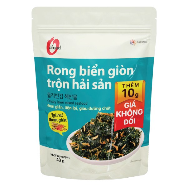 Rong Biển Giòn O'food Trộn Hải Sản Gói 40G