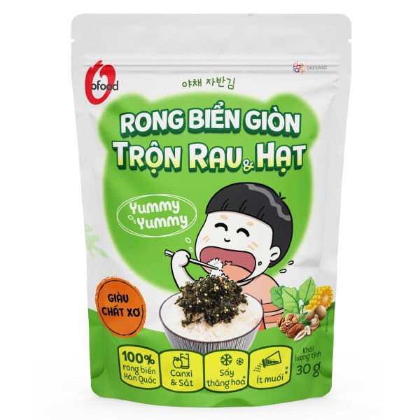 (Only Emartmall) Rong Biển Giòn O'Food Trộn Rau Và Hạt Gói 30G