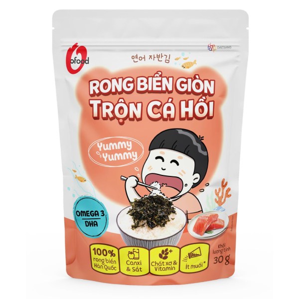 (Only Emartmall) Rong Biển Giòn O'Food Trộn Cá Hồi Gói 30G