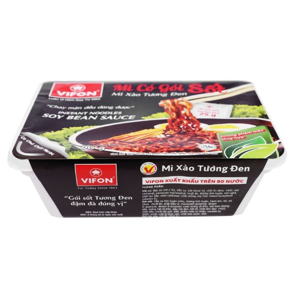 Mì Xào Tương Đen Vifon Có Gói Sốt Hộp 90G
