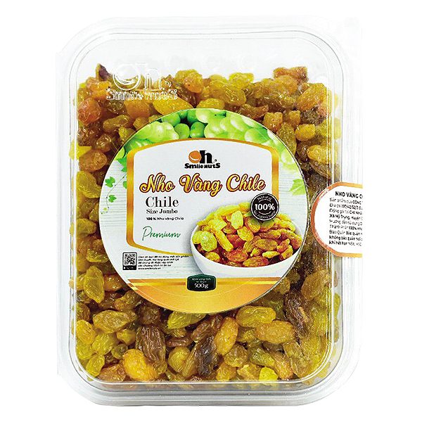 Nho Vàng Khô Chile Size Jumbo Oh Smile Nuts 500G