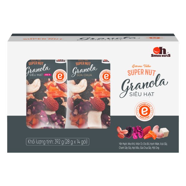 Granola Oh Smile Nuts Siêu Hạt Hộp 392G