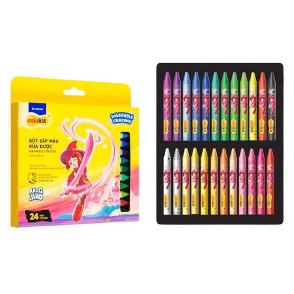 Sáp Màu Rửa Được Colokit SWCR-C003/AK 24 Màu