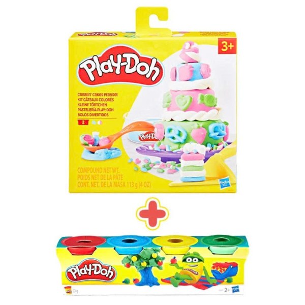 Đồ Chơi Combo Bánh Sinh Nhật Mini Và Bột Nặn 4 Màu Mini