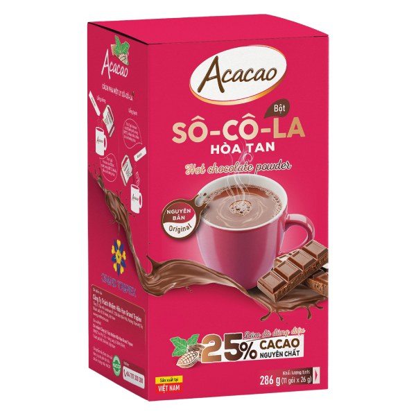 Bột Socola Acacao Nguyên Bản Hộp 11 Gói*26G