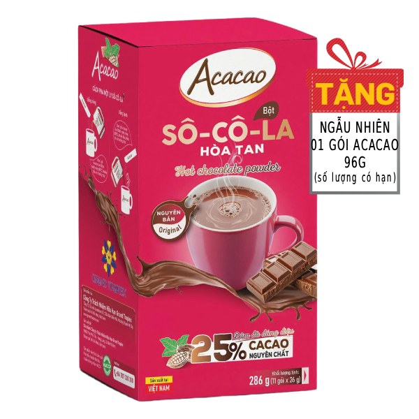 Bột Socola Acacao Nguyên Bản Hộp 11 Gói*26G