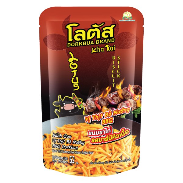 Bánh Que Dorkbua Thịt Bò Nướng BBQ Gói 62G