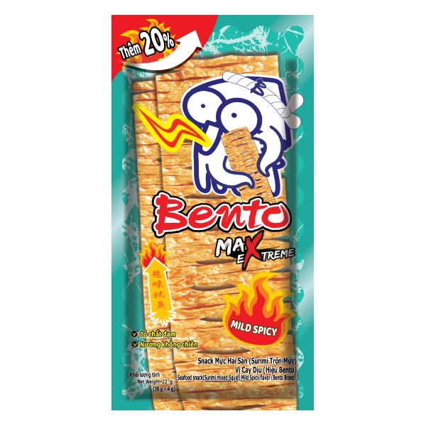 Snack Bento Hải Sản Cay Dịu Gói 18G