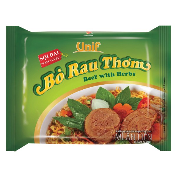 Mì Unif Bò Rau Thơm 72G