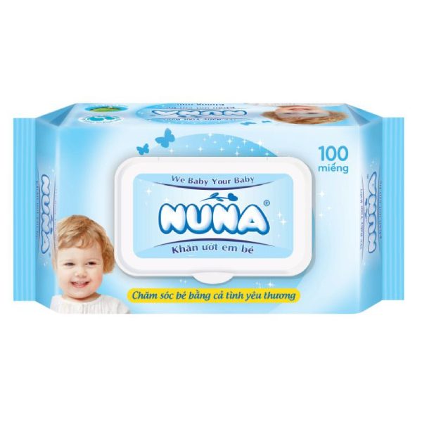 Khăn Ướt Baby Nuna 100 Miếng Không Mùi